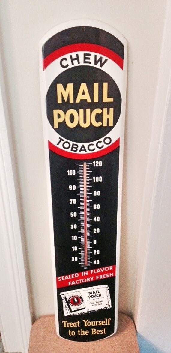 Vintage Mail Pouch Thermometer / Tobacco Advertising