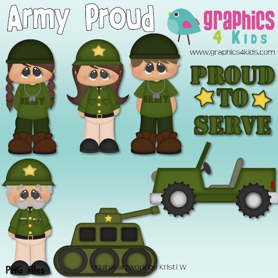 Army Proud Digital Clip art for scrapbooking party