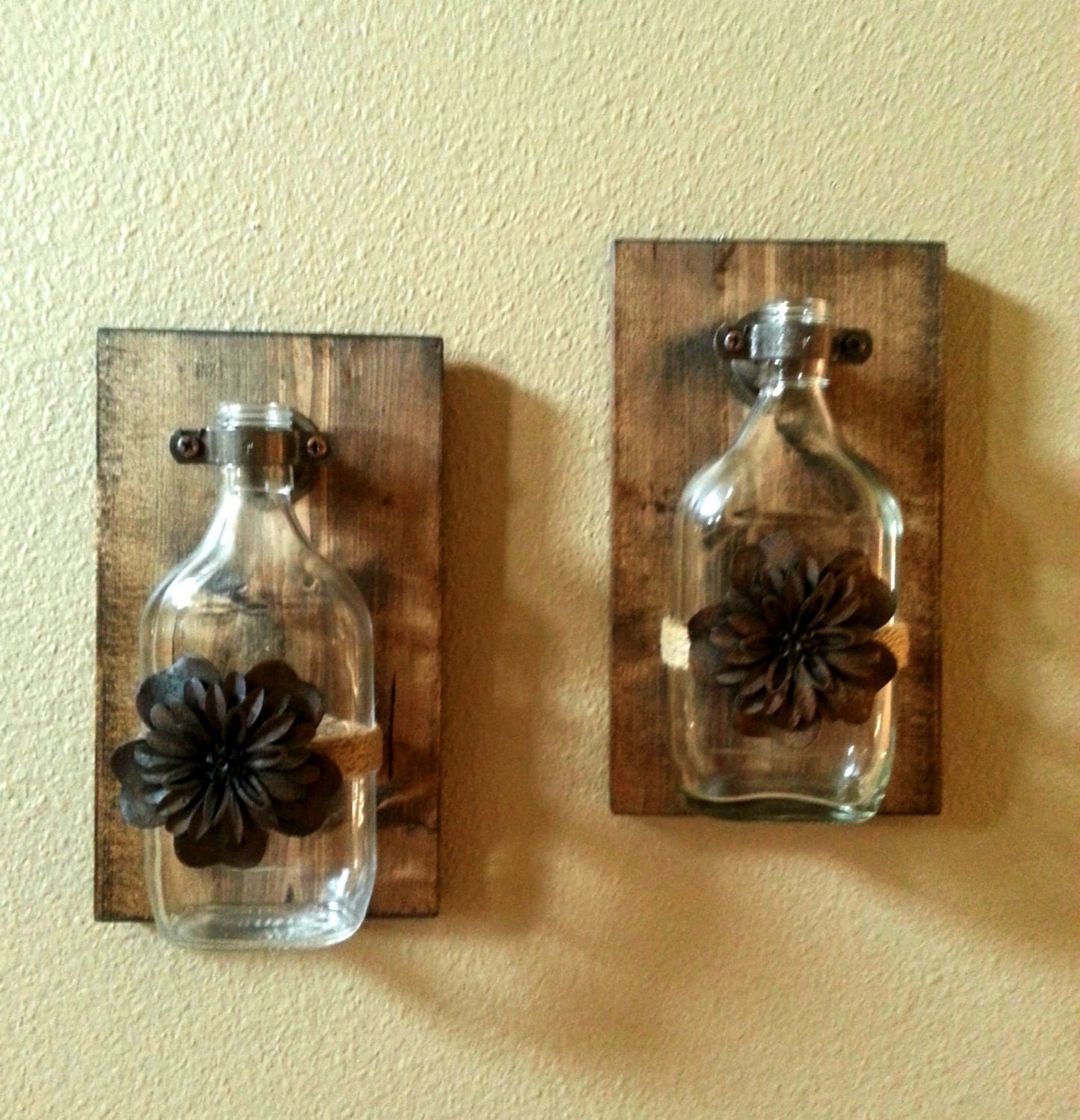  Rustic  decor Rustic  glass vase rustic  wall decor kitchen 