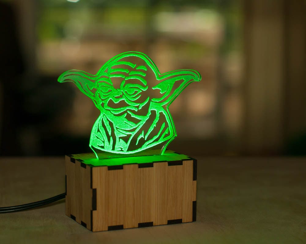 bronze yoda lamp