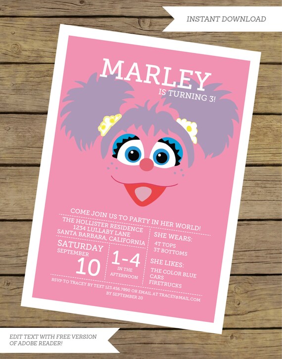 Items Similar To Printable Abby Cadabby Invitation Abby Cadabby