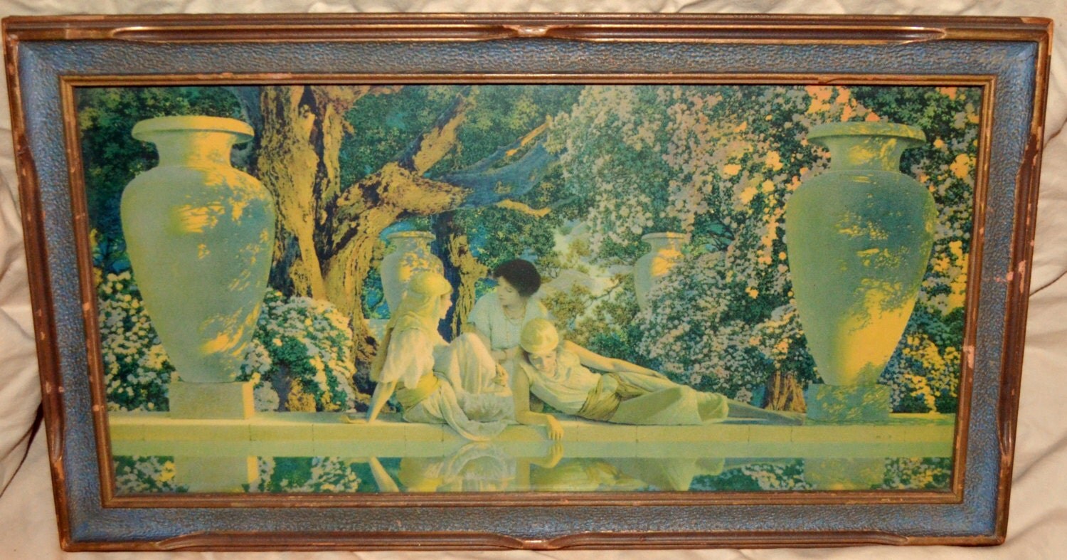 parrish maxfield of prints catalogue of Garden Allah Lithograph Deco Art Print Maxfield Parrish