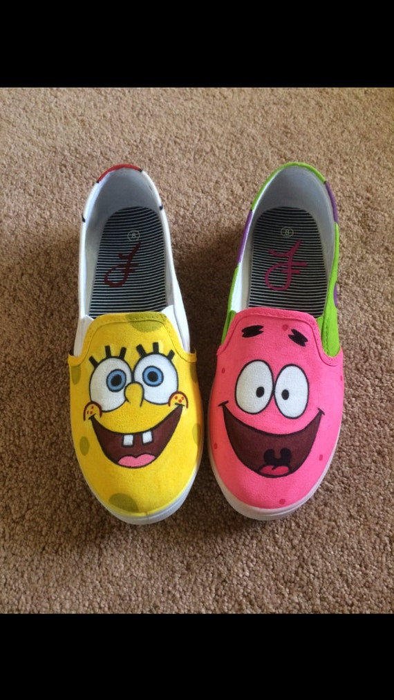 Items similar to Spongebob and Patrick Custom Hand Painted Shoes on Etsy