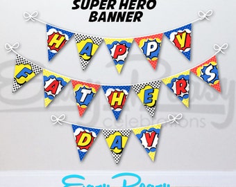 Super Hero Father's Day Banner