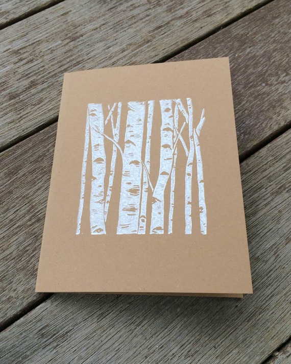 greeting blank print cards similar Linocut Block Items Card, to Card, Print Birch