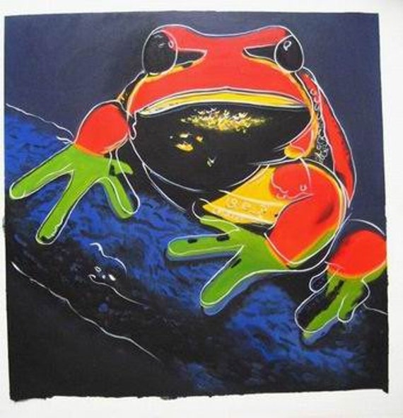 Wild Frog Oil Painting on Canvas 100 Hand Made by ArtworkOnly