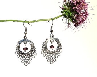 Red garnet jewel, red gemstone earrings, natural jewel, red gem earring, natural gem jewel natural gemstone jewel natural garnet earring syn