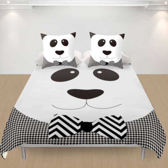 Panda Duvet Cover Bear Animals Full King Queen size by Narais