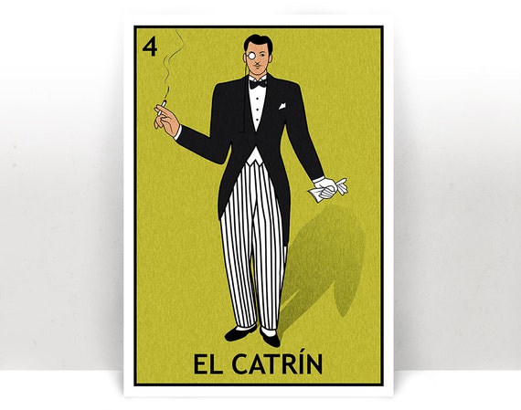 El Catrín Lotería Mexican Bingo Art Print by PrintableAndAwesome