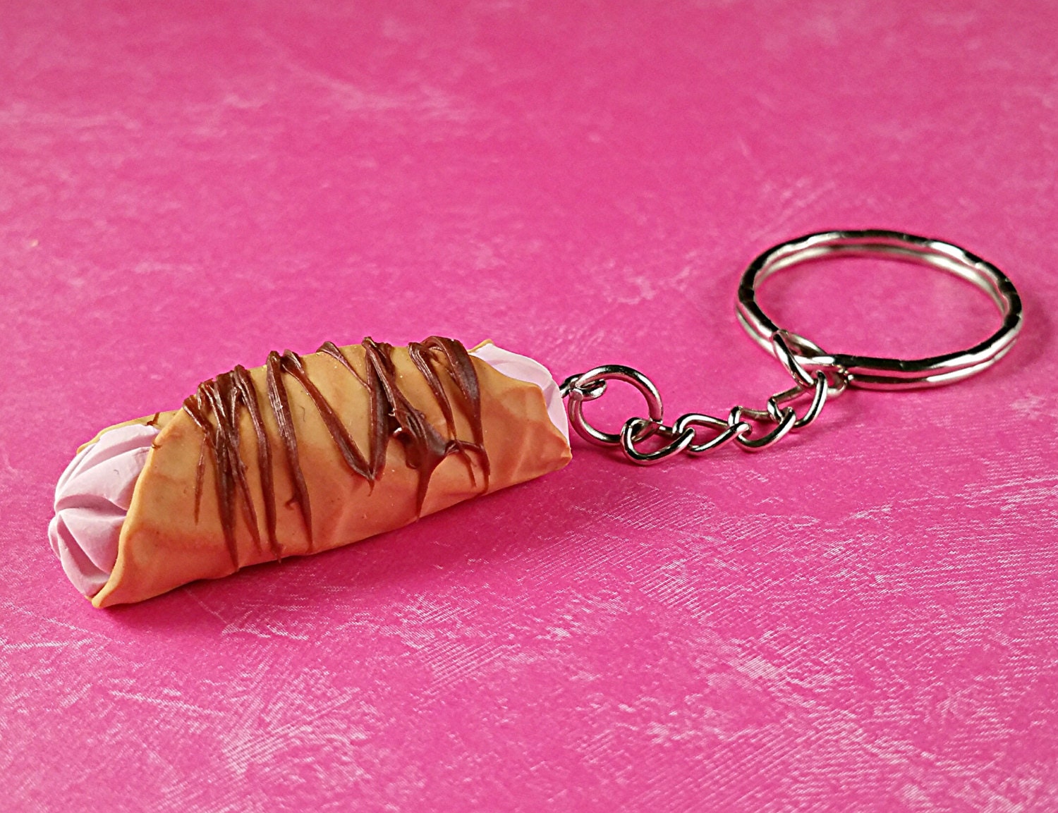 Cannoli Keychain Polymer Clay Keychain by ClayDazzle on Etsy