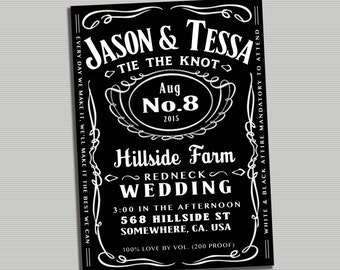 Whiskey Wedding Invitation - DIGITAL FILE