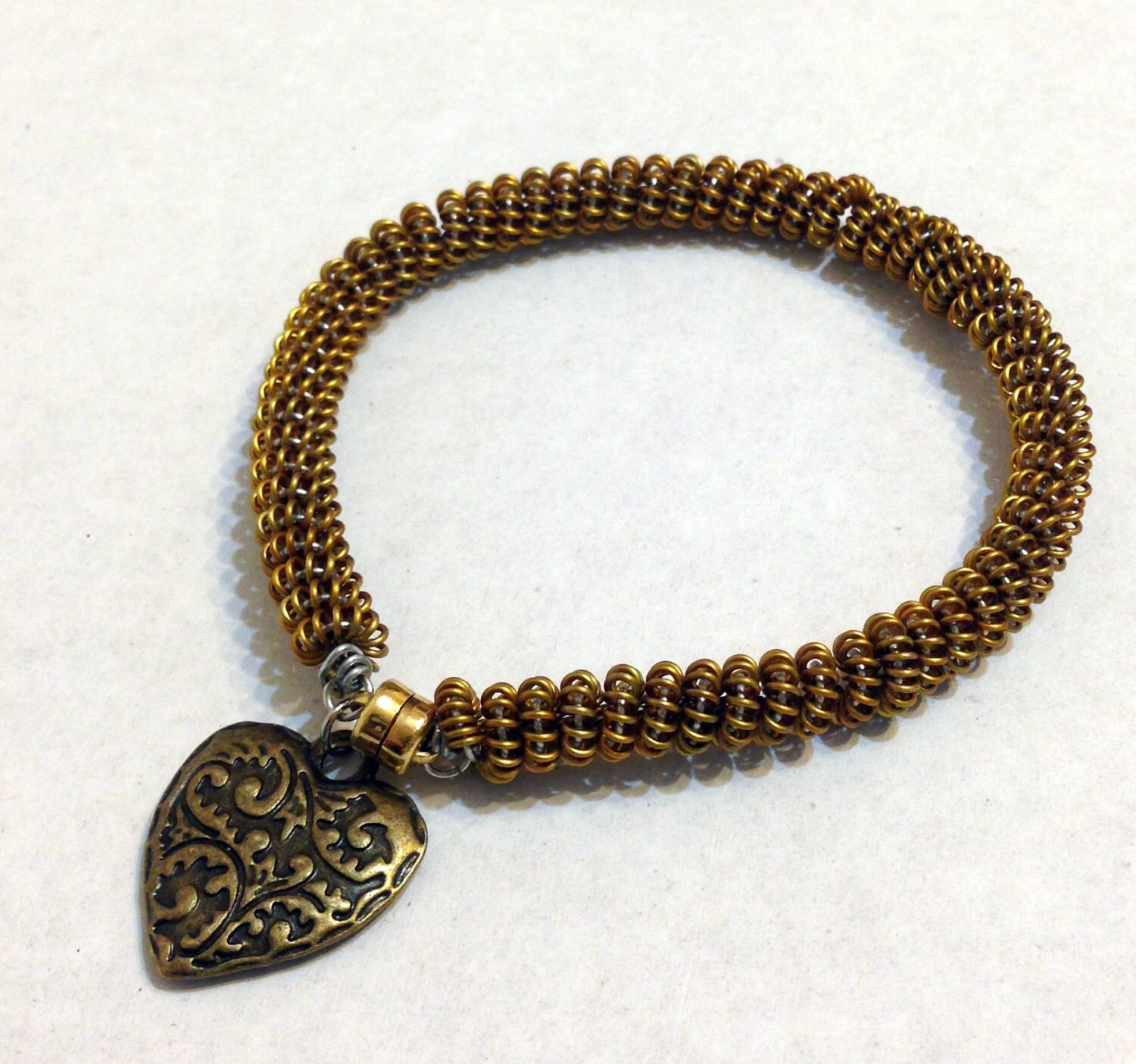 Spun Gold Coiled Wire Bracelet with by TheBlackDragonsVault