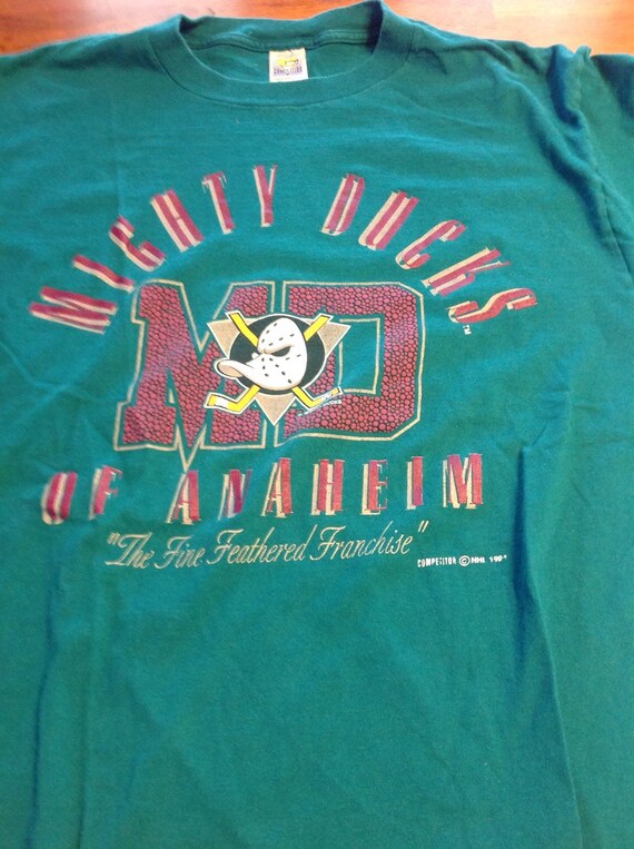 90s Men's Vintage Anaheim Mighty Ducks NHL Tee Shirt Made In USA XL Extra Large 1994
