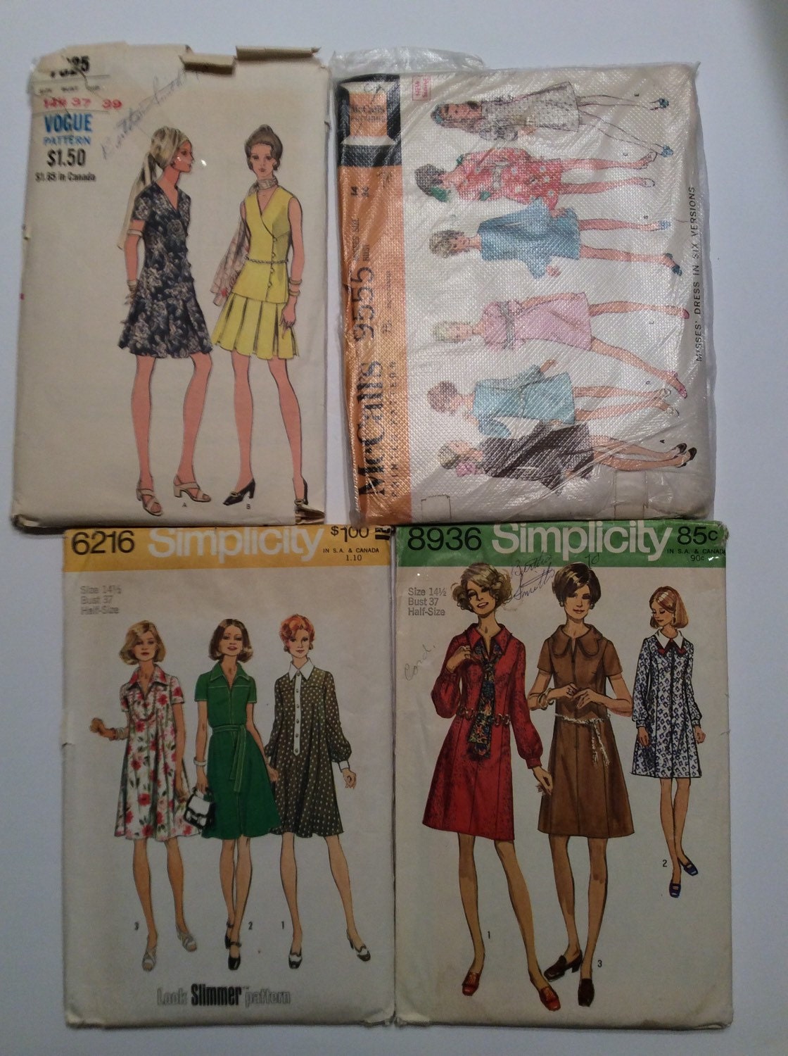 Lot of 9 vintage sewing patterns from the by Triciascollectibles