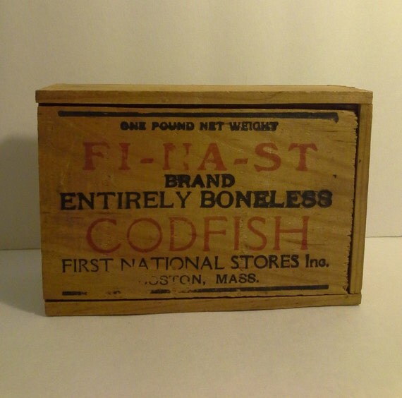 Finast Wood Codfish Box From First National Stores Inc Boston