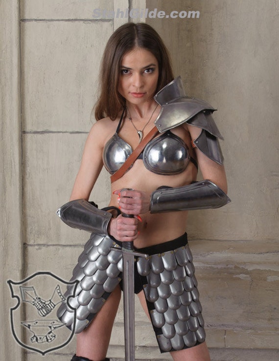 Larp Female Armor Fantasy Cospaly Costume Viking Steel