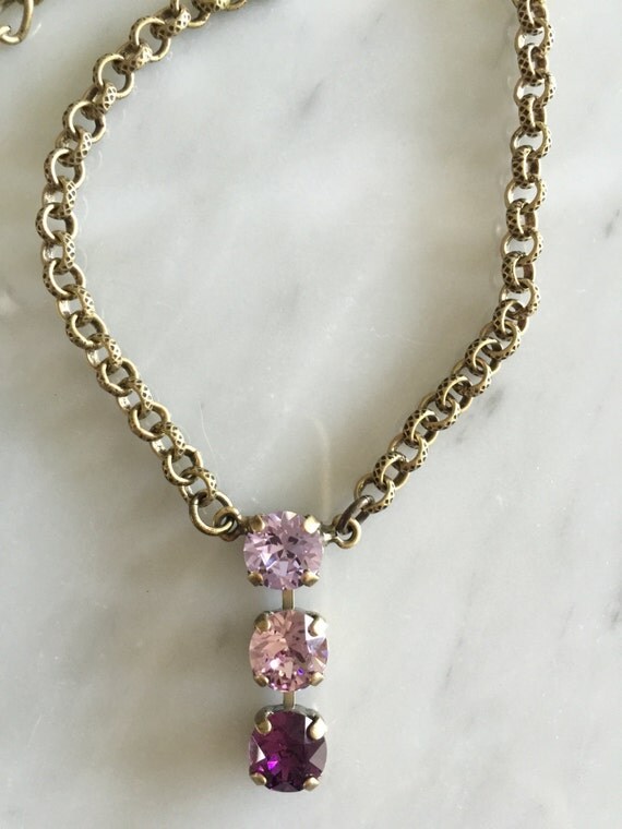 Amethyst Crystal Pendant, Purple Crystal Necklace, Swarovski Amethyst Crystal Necklace, Swarovski Purple Crystal Pendant