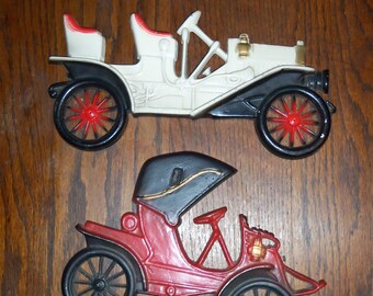 Items similar to Vintage Midwest Cast Iron Antique Cars Wall Hanging