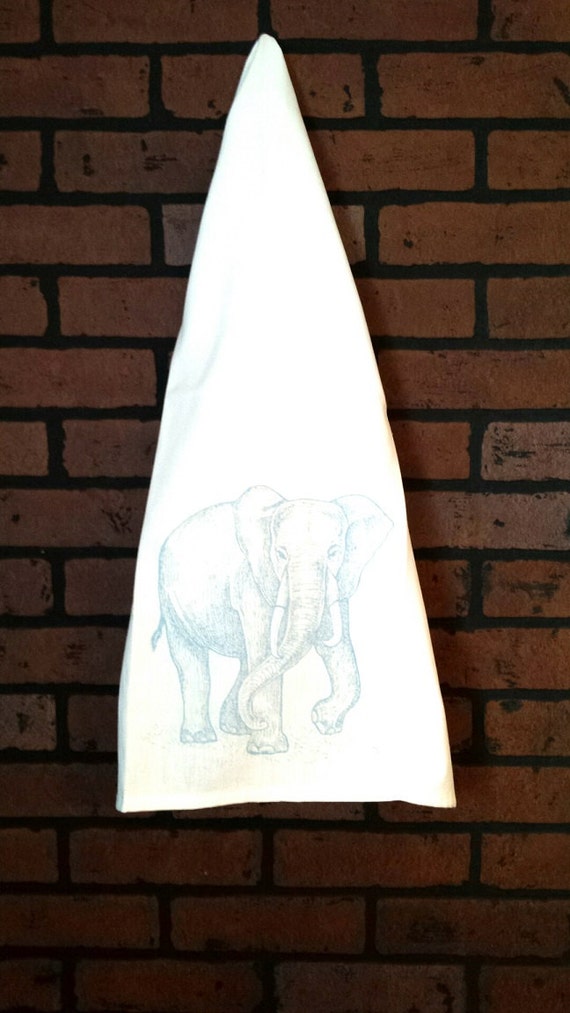 Elephant Tea Towels Cotton Tea Towel Printed Tea Towel Taupe
