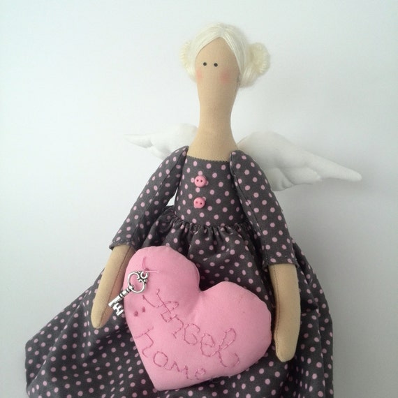 Tilda Angel Doll House Tilda doll in a pink by HandmadeShopUA