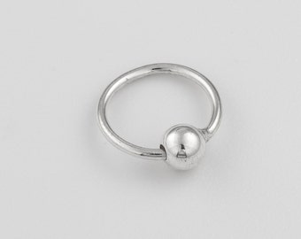 silver nose hoop. 20g nose hoop. 20 gauge helix hoop. 20g tragus hoop