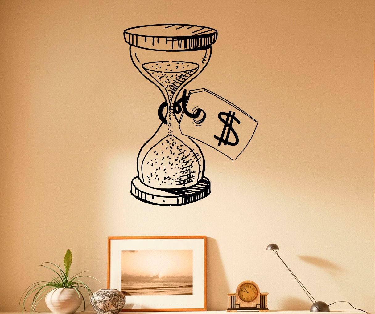 Time is Money Wall Decal Vinyl Stickers Bank Notes Home