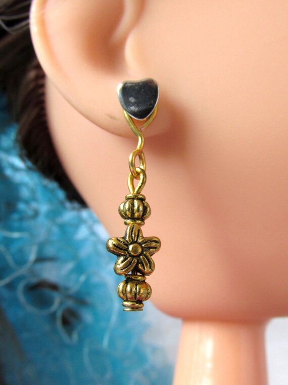 Doll earrings doll jewelry antique style gold by 4DollsAndGirls