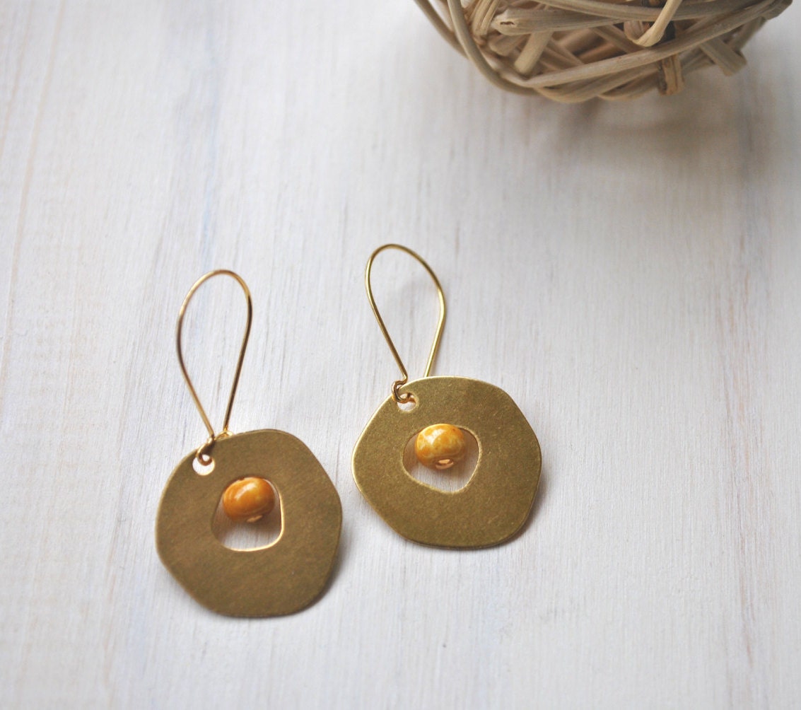 Brass earrings Clearance