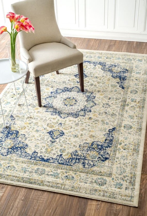 Traditional Vintage Dark Blue Rug by DECORmyHOME on Etsy