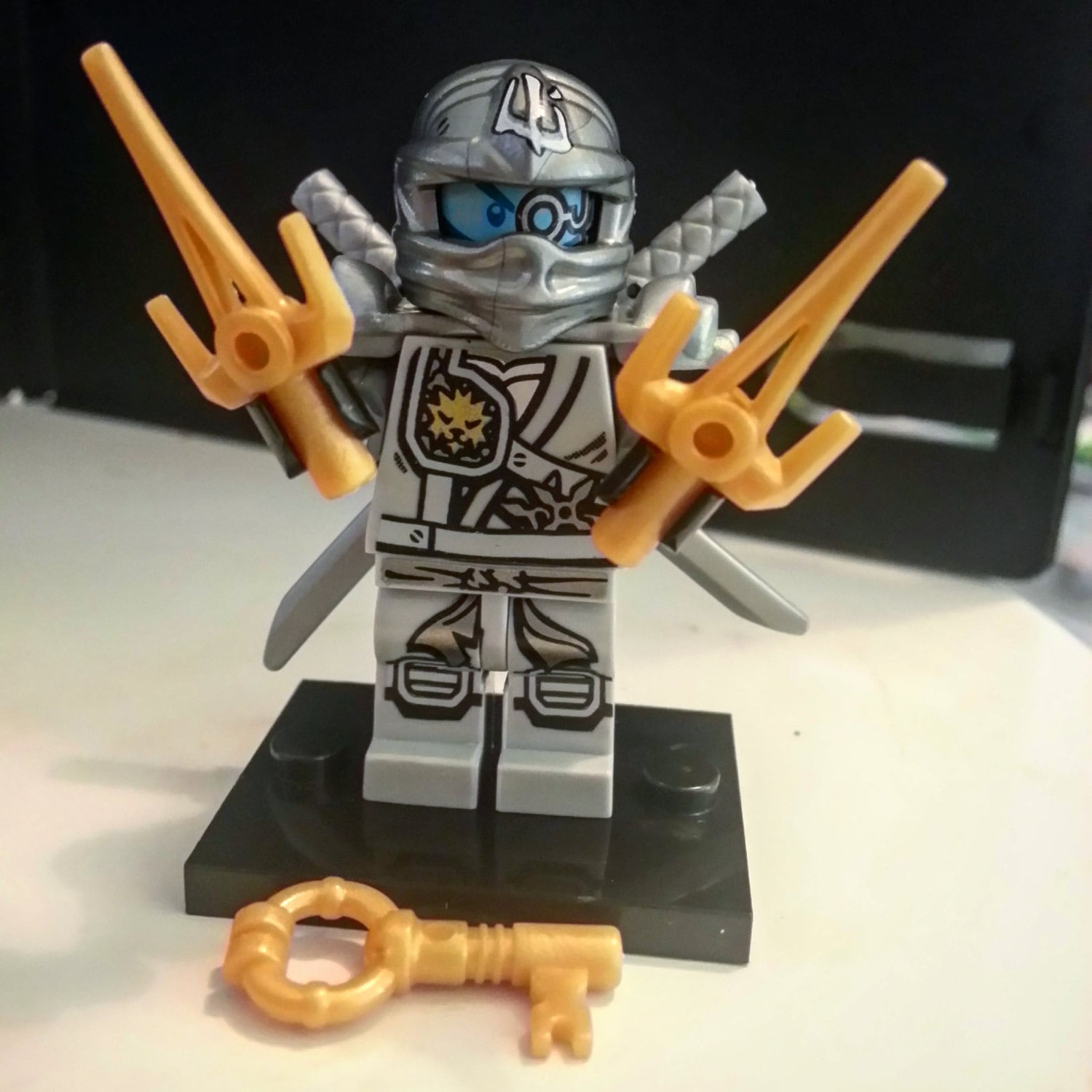 Custom Ninjago Titanium Ninja Zane Minifigure by CustomMiniFigz