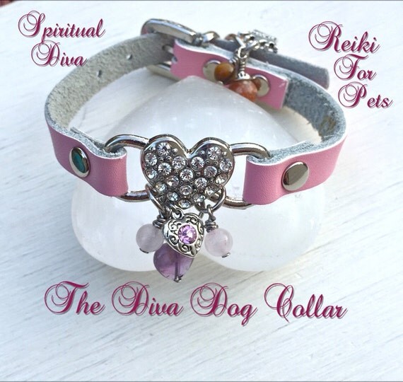 The Healing Crystal Diva Dog Collar size XXS by TheSpirtualDiva