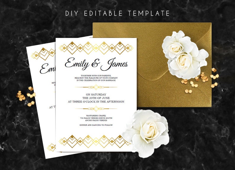 reviews uprinting wedding Editable template. gatsby wedding invitation Great