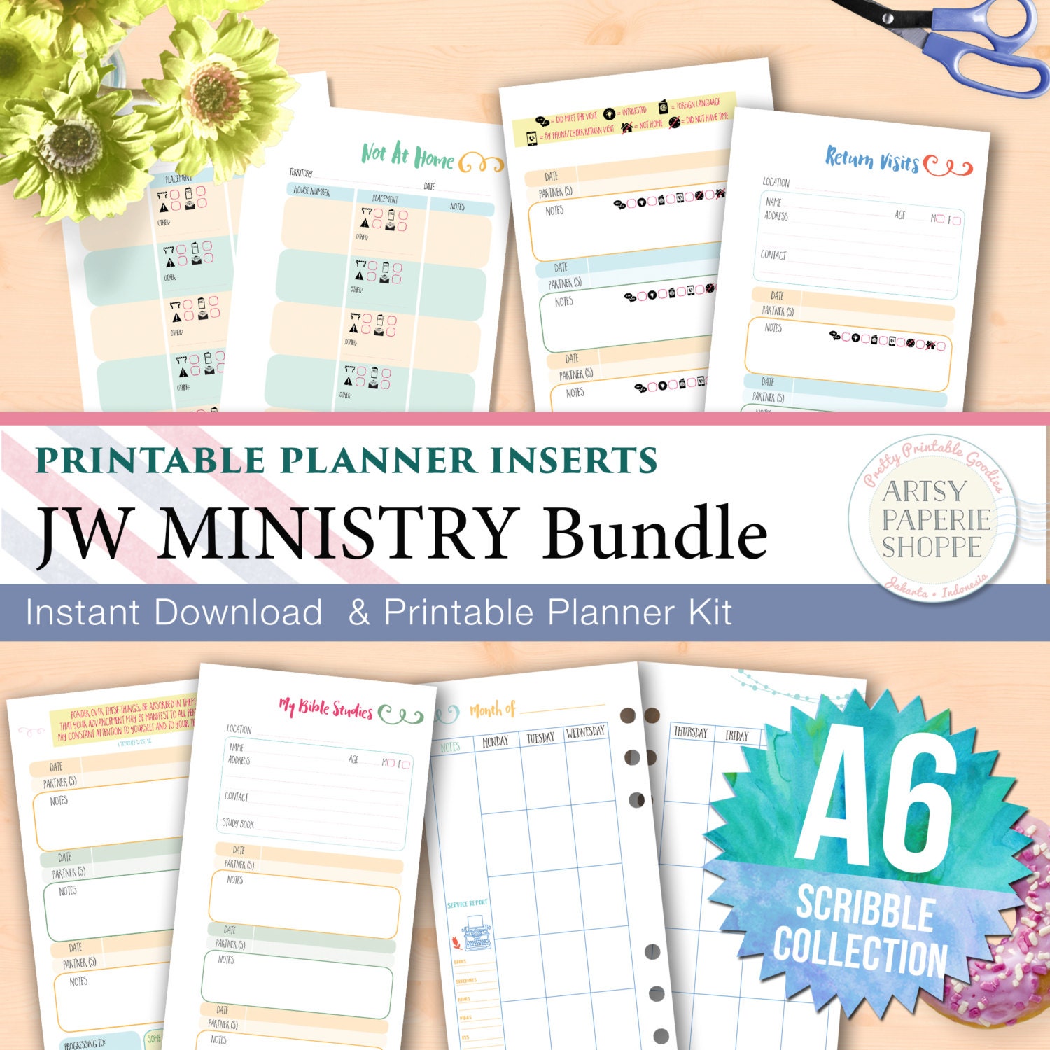 JW Ministry Planner Insert Bundle Scribble Collection