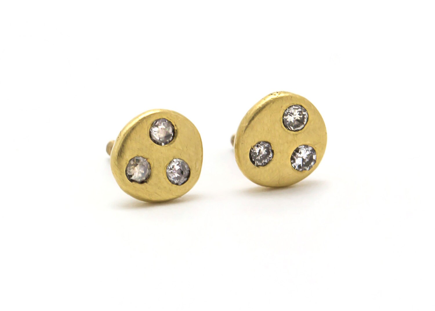 diamond earrings with gold posts