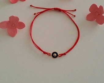 Evil Eye Bracelet, Turkish Nazar Bracelet, Tiny Bracelet, Friendship Bracelet, Charm Bracelet, Minimal Bracelet, String Bracelet, Bracelet