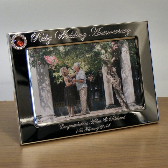Personalised Engraved Photo Frame 40th Ruby Wedding Anniversary Gift ...