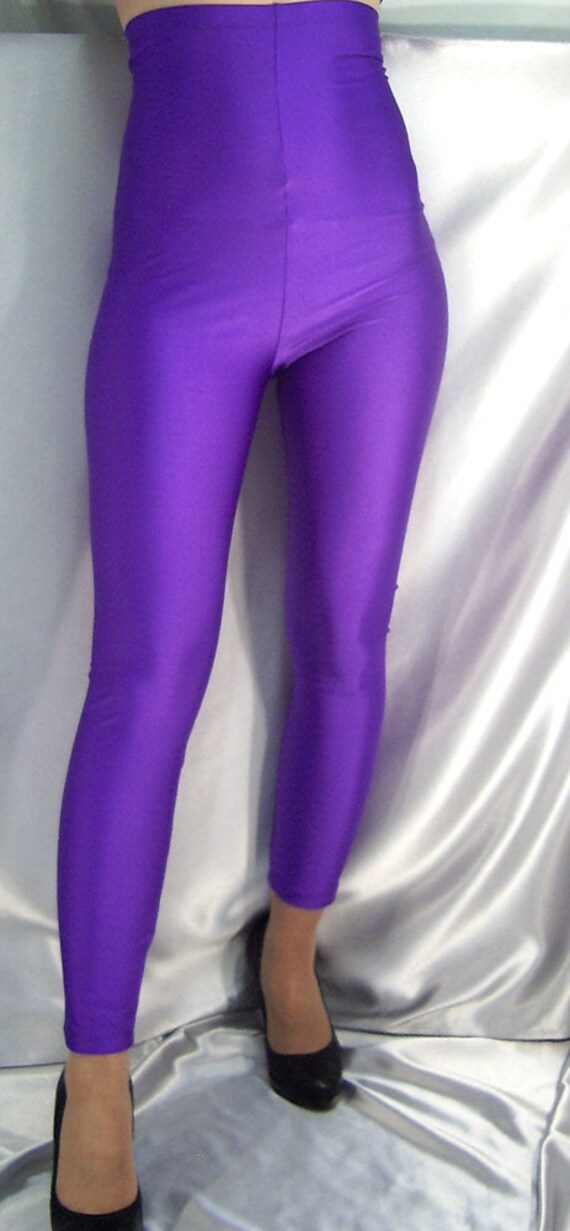High waisted spandex leggings Purple