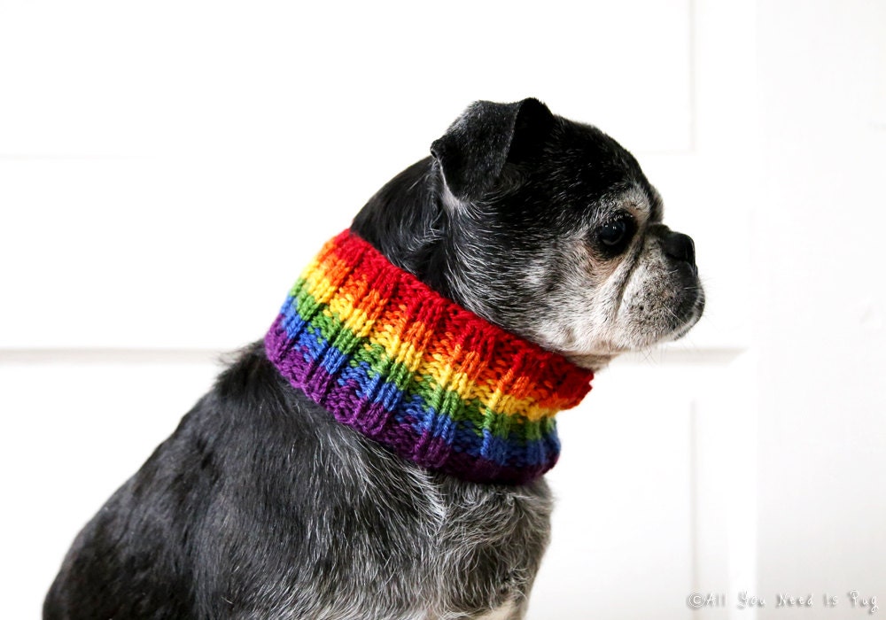 Rainbow Neck Warmer for Dog Neck Warmer Dog Scarf Knit