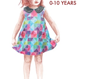 The Clementine Dress PDF Sewing Pattern: Peter Pan Collar Dress Pattern in 2 Different Styles and 7 Sizes (Instant Download)