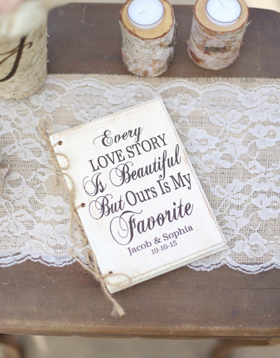 Personalized Rustic Wedding Guest Book Hipster Bridal Shower Keepsake Typography (Item Number MMHDSR10061) by braggingbags