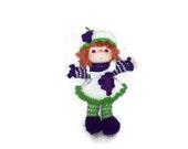 Grape Jelly Yarn Doll  Made  With Vintage Head & Hands