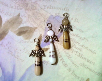 Beige, White and Taupe Angel Pendants (1656)