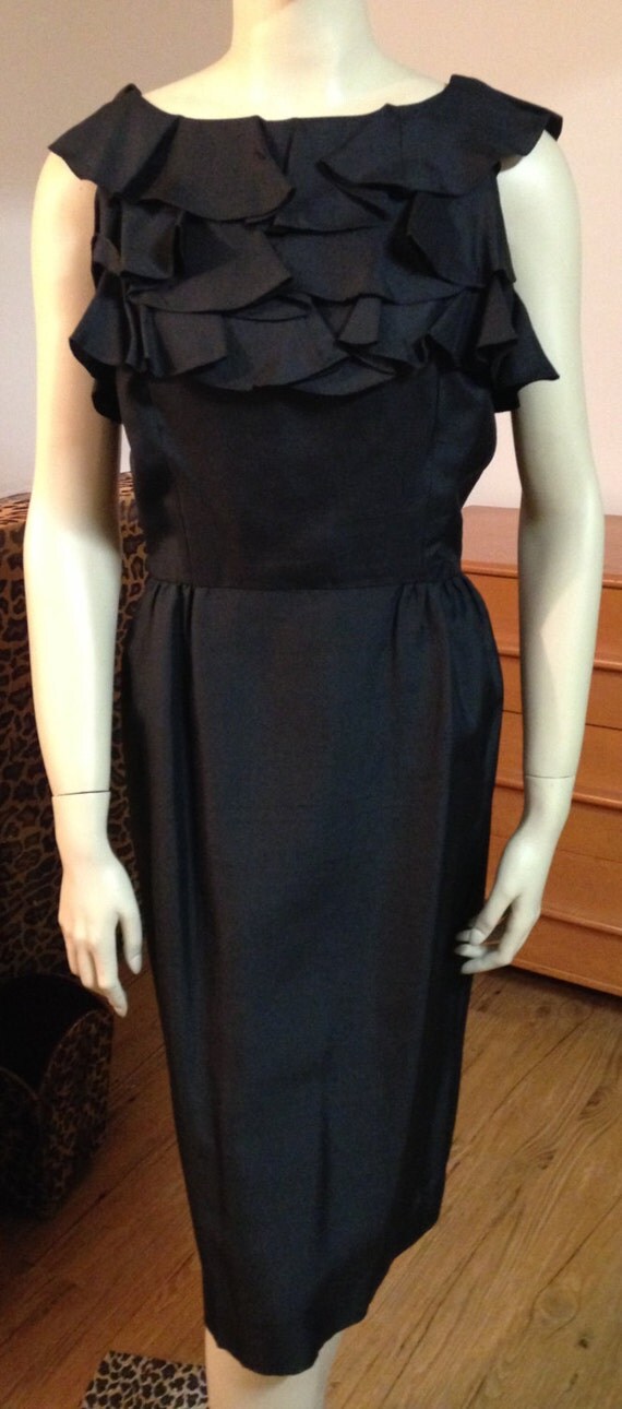 Vintage 1950s Silk Shantung Dress Size 8 Medium by LipstickLounge