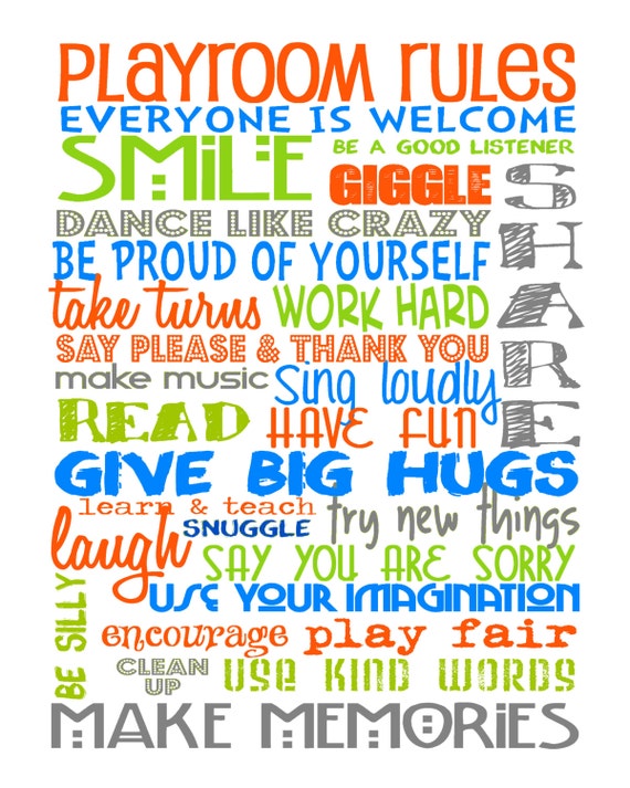 DIGITAL FILE Printable Playroom Rules by LibertyAndLilacPaper