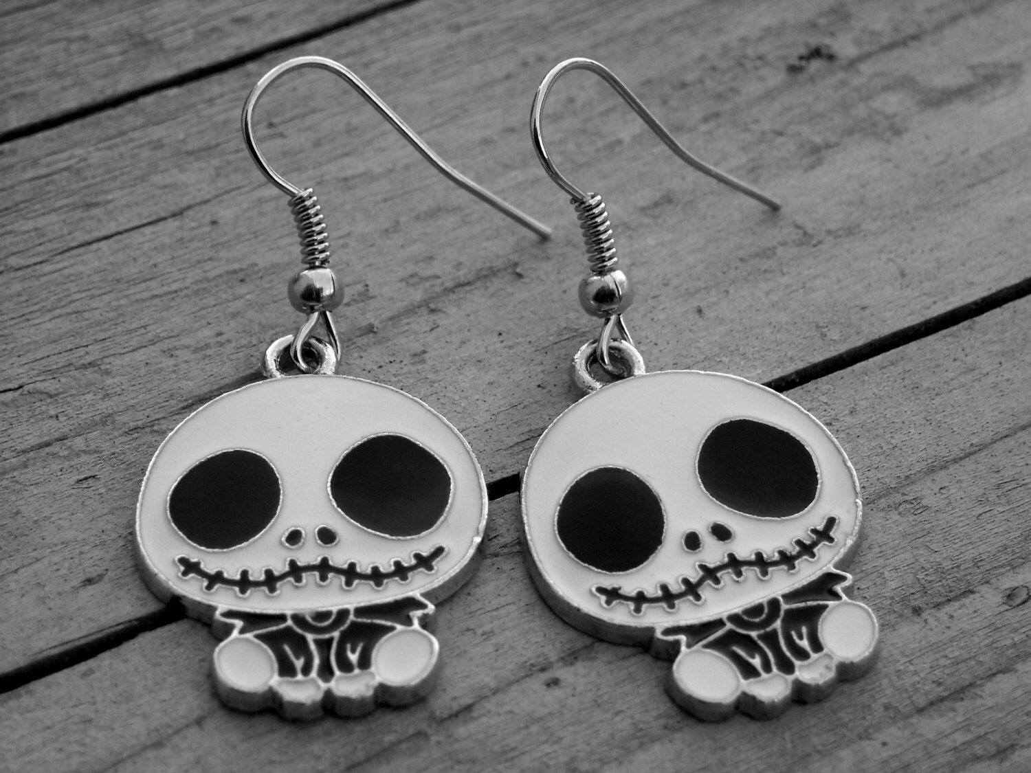 Jack Skellington Earrings The Nightmare Before by InkandRoses13