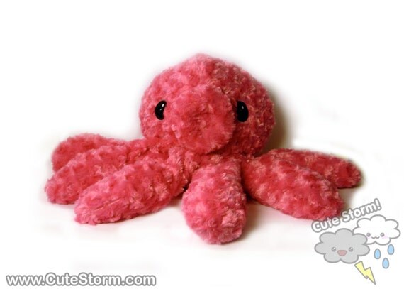 little pink octopus stuffed animal