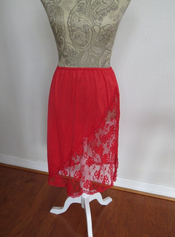 Vintage Red Half Slip by Bob Mackie for Glydons Size Large
