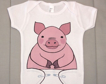Funny Onsies - Cute Baby Onesie - Pig Baby Clothes - Piglet - Pink