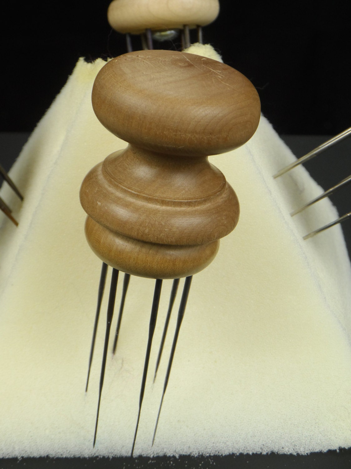 6 needle felting tool. wood handle 40 guage triangle by sprywhimsy