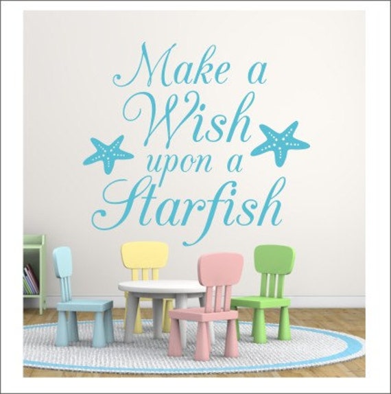 Make a Wish Decal Upon a Starfish Wall Decal Starfish Wish